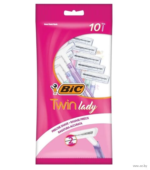 Станок для бритья одноразовый "Bic. Twin lady" (10 шт.) — фото, картинка