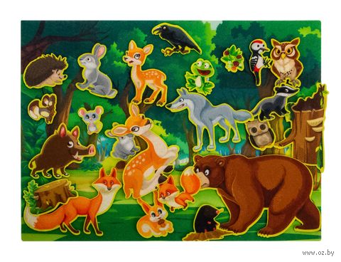 Набор из фетра на липучках "Лес" (24 элемента) — фото, картинка