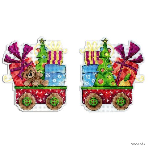 Набор для вышивания на пластиковой канве "Новогоднее чудо" (90х100 мм) — фото, картинка