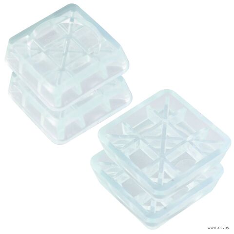 Антивибрационные подставки для стиральных машин и холодильников "Квадрат" (6х6х2 см; прозрачный) — фото, картинка