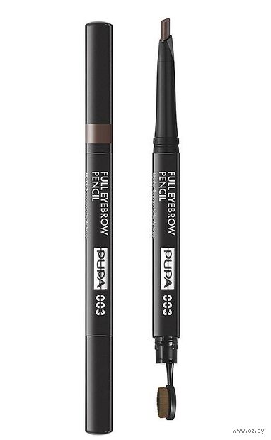 Карандаш для бровей "Full Eyebrow Pencil" тон: 003, тёмный коричневый — фото, картинка