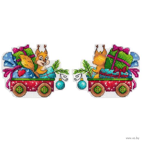 Набор для вышивания на пластиковой канве "Белка-затейница" (90х120 мм) — фото, картинка