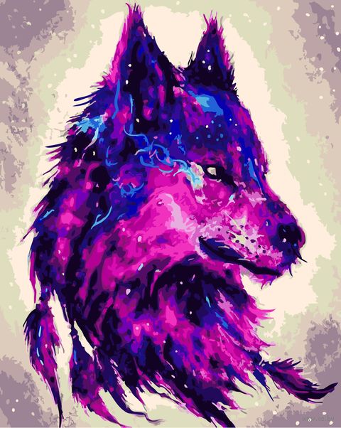 Картина по номерам "Верховный волк" (400х500 мм) — фото, картинка