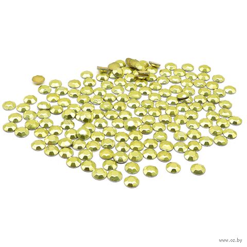 Стразы термоклеевые для рукоделия (3 мм; 150 шт.; желтый) — фото, картинка