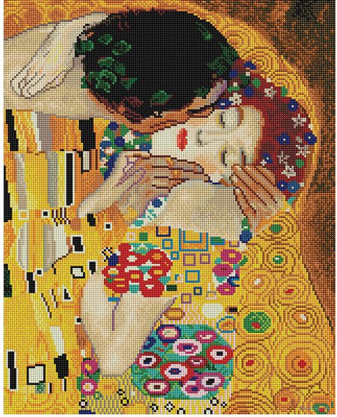Алмазная вышивка-мозаика "Гюстав Климт. Поцелуй" (400х500 мм) — фото, картинка