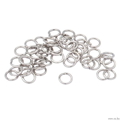 Кольцо соединительное для бижутерии (6 мм; 50 шт.; никель) — фото, картинка