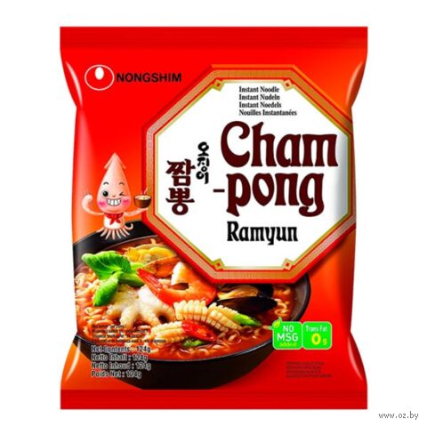 Лапша быстрого приготовления "Чампонг. Со вкусом кальмара. Острая" (124 г) — фото, картинка