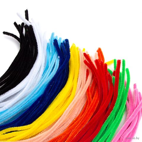 Проволока синельная для творчества "Ассорти №1" (300 мм; 100 шт.; 10 цветов) — фото, картинка
