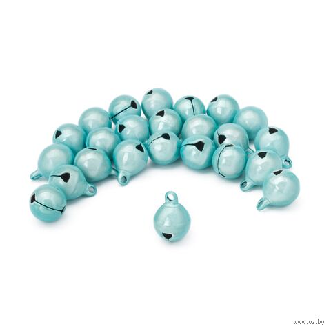Бубенчики для творчества и рукоделия "Жемчужные" (20 шт.; 10 мм; голубой) — фото, картинка