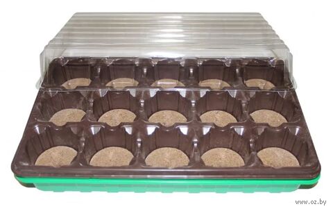 Минипарник для рассады с торфяными таблетками (15 таблеток) — фото, картинка