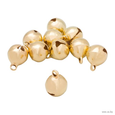 Набор для изготовления украшений "Бубенчики" (10 шт.; 10 мм; золото) — фото, картинка