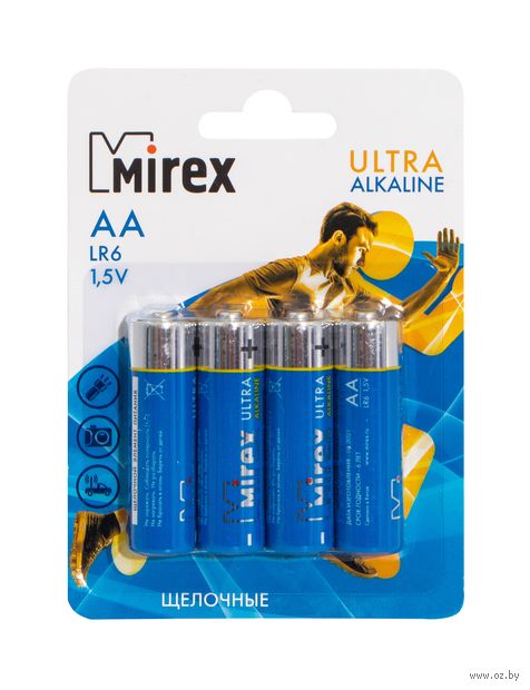 Батарейка AA LR6 "Mirex" (4 шт.) — фото, картинка