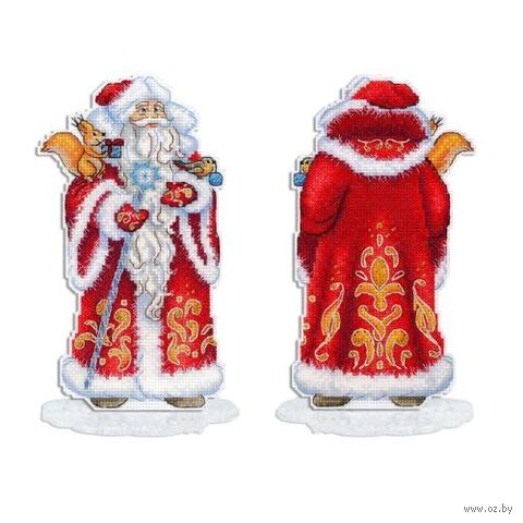 Набор для вышивания на пластиковой канве "Дед Мороз, с подставкой" (110х200 мм) — фото, картинка