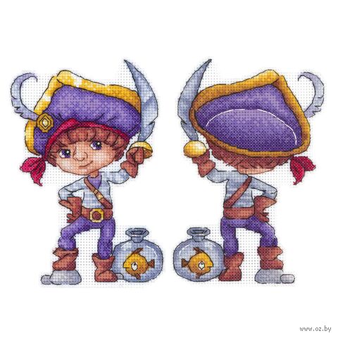 Набор для вышивания на пластиковой канве "Маленький пират" (100х150 мм) — фото, картинка