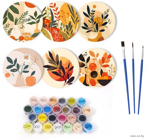 Набор для творчества "Подставки. Цветочная коллекция" (6 шт.) — фото, картинка