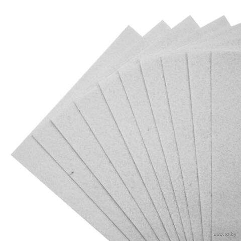 Фетр листовой мягкий (20х30 см; белый; 10 листов) — фото, картинка