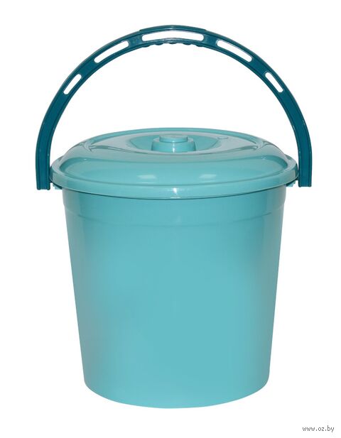 Ведро "С крышкой и мерной шкалой" (10 л; мятный) — фото, картинка