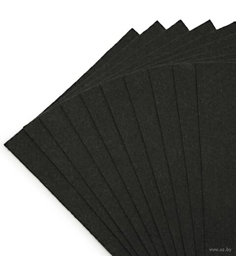 Фетр листовой мягкий (20х30 см; черный; 10 листов) — фото, картинка