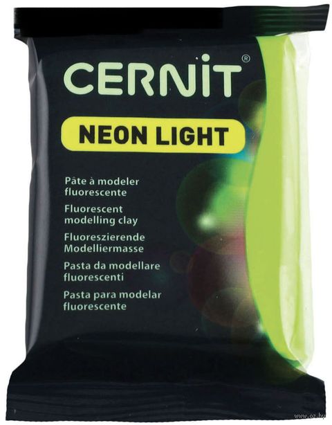 Глина полимерная "CERNIT Neon Light" (зелёный; 56 г) — фото, картинка