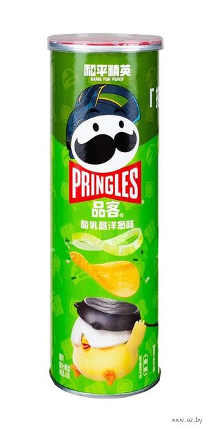 Чипсы картофельные "Pringles. Со вкусом сметаны и лука" (110 г) — фото, картинка