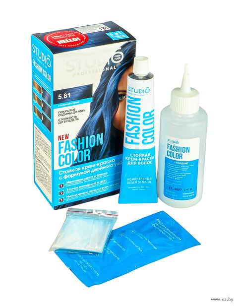 Крем-краска для волос "Fashion Color" тон: 5.81, глубокий синий — фото, картинка