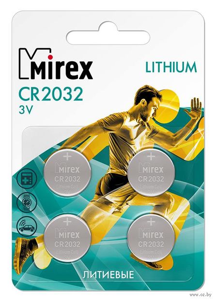 Батарейка CR2032 "Mirex" (4 шт.) — фото, картинка