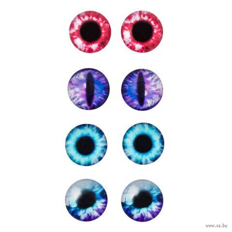 Глазки для игрушек (12 мм; 8 шт.; 4 цвета) — фото, картинка
